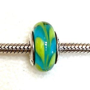 Pandora Sterling 925 Murano Glass Blue and Green